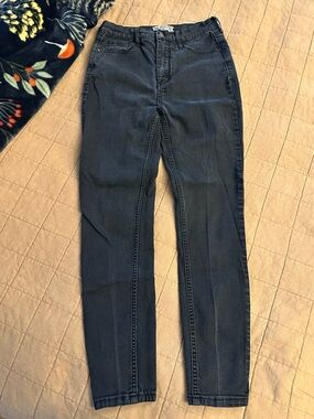 Free People Black Washed High-Rise Jeans